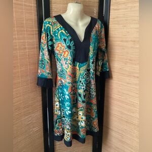 B SKINZ Dress Sz M NWOT Multicolor SPF golf activewear tennis v-neck